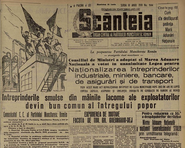 11 iunie 1948. Naționalizarea marilor întreprinderi economice.