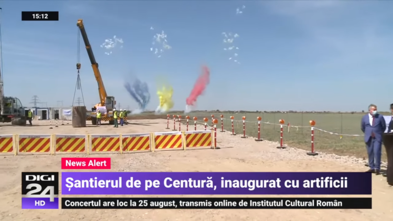 VIDEO Orban și Bodea, inaugurare cu artificii în mijlocul zilei a lucrărilor la autostradă