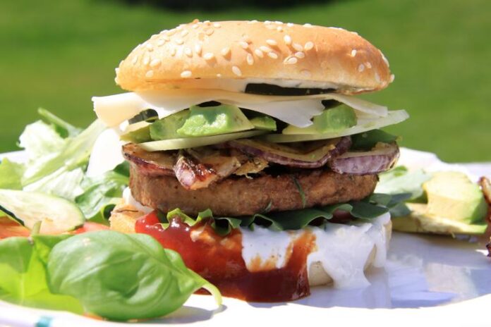 burger, bază, plante