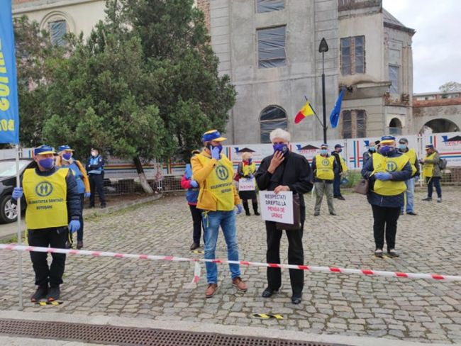 Protest al reprezentanților Federației „Solidaritatea Sanitară”