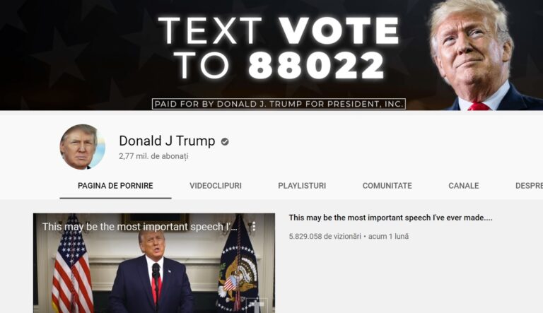 Donald Trump interzis și pe Youtube, după Facebook, Instagram și Twitter