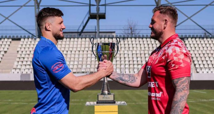 Capitanii celor doua echipe inaintea Supercupei Romaniei - FOTO Rugby Romania